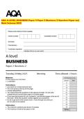 AQA A-LEVEL BUSINESS Paper 3 Paper 2 Business 2 Question Paper and Mark Scheme 2025