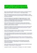NHI QUIZ A EXAM QUESTIONS & COMPLETE SOLUTIONS PASSED