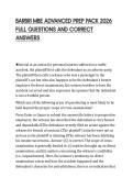 BARBRI MBE ADVANCED PREP PACK 2026 FULL QUESTIONS AND CORRECT ANSWERS