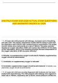 AHA PALS Exam 2025-2026 Study Guide &vert; Pediatric Advanced Life Support Practice Questions & Answers