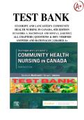TEST BANK FOR  STANHOPE AND LANCASTER&rsquo;S COMMUNITY  HEALTH NURSING IN CANADA&comma; 4TH EDITION   BY SANDRA A&period; MACDONALD AND SONYA L&period; JAKUBEC&vert;  ALL CHAPTERS &vert; QUESTIONS & 100&percnt; VERIFIED  ANSWERS AND RATIONALES &vert; GRADED A&plus;