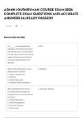 ADMIN JOURNEYMAN COURSE EXAM 2026 COMPLETE EXAM QUESTIONS AND ACCURATE ANSWERS &vert;ALREADY PASSED&excl;&excl;