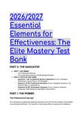 2026&sol;2027 Test Bank&colon; Essential Elements for Effectiveness &lpar;7th Edition&rpar; &ndash; Abascal &vert; Elite Mastery