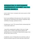 INTRODUCTION TO CRYPTOGRAPHY STUDY GUIDE 2026 ACTUAL QUESTIONS WITH SOLUTIONS GRADED A&plus;