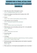HONDROS BIO 117 FINAL ACTUAL EXAM PAPER 2026 QUESTIONS WITH ANSWERS GRADED A&plus;