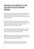 BEHAVIORAL HEALTH NURSING GCU FINAL 2026 PRACTICE SOLVED QUESTIONS RESOURCE