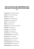 INTRO TO SOCIOLOGY FINAL FINAL TEST 2026 QUESTIONS WITH CORRECT ANSWERS GRADED A&plus;