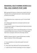 BEHAVIORAL HEALTH NURSING REVIEW GCU FINAL 2026 COMPLETE STUDY GUIDE