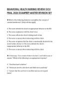 BEHAVIORAL HEALTH NURSING REVIEW GCU FINAL 2026 EXAMPREP MASTER REVISION SET