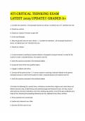 ATI Critical Thinking Exam Study Guide &vert; Latest 2025 Practice Questions & Answers