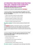 ATI PEDIATRICS PROCTORED EXAM PRACTICE TEST 2026 &vert; UPDATED STUDY GUIDE WITH VERIFIED QUESTIONS & RATIONALES