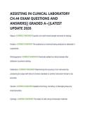 ASSISTING IN CLINICAL LABORATORY  CH&period;44 EXAM QUESTIONS AND  ANSWERS&vert;&vert; GRADED A&plus;&vert;&vert;LATEST  UPDATE 2026