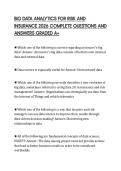 BIG DATA ANALYTICS FOR RISK AND INSURANCE 2026 COMPLETE QUESTIONS AND ANSWERS GRADED A&plus;