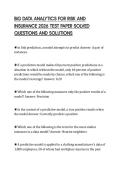 BIG DATA ANALYTICS FOR RISK AND INSURANCE 2026 TEST PAPER SOLVED QUESTIONS AND SOLUTIONS