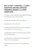 BIO 110 TEST 1 CHAPTERS 1&comma; 2&comma; AND 3  QUESTIONS AND WELL DETAILED  ANSWERS&vert;&vert; GRADED A&plus;&vert;&vert; LATEST  UPDATE 2026 