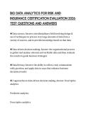 BIG DATA ANALYTICS FOR RISK AND INSURANCE CERTIFICATION EVALUATION 2026 TEST QUESTIONS AND ANSWERS