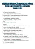 BIO 151 DCCC FINAL ACTUAL EXAM PAPER 2026 QUESTIONS WITH ANSWERS GRADED A&plus;