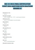 BIO 151 DCCC FINAL CERTIFICATION SCRIPT 2026 QUESTIONS WITH SOLUTIONS GRADED A&plus;