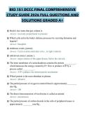 BIO 151 DCCC FINAL COMPREHENSIVE STUDY GUIDE 2026 FULL QUESTIONS AND SOLUTIONS GRADED A&plus;
