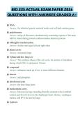 BIO 235 ACTUAL EXAM PAPER 2026 QUESTIONS WITH ANSWERS GRADED A&plus;