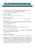 BIO 235 CERTIFICATION SCRIPT 2026 QUESTIONS WITH SOLUTIONS GRADED A&plus;