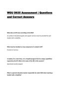 WGU D635 Assessment &vert; Questions and Correct Answers