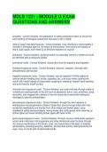 MDLB 1221 - MODULE G EXAM QUESTIONS AND ANSWERS
