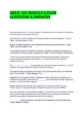 MDLB 1221 MODULE A EXAM QUESTIONS & ANSWERS