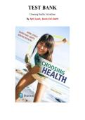 Test Bank for Choosing Health 3rd Edition  by April Lynch&comma; Karen Vail-Smith&comma; Chapter 1-17 &vert; All Chapters