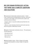 BIO 2301 HUMAN PHYSIOLOGY ACTUAL TEST PAPER 2026 COMPLETE QUESTIONS AND SOLUTIONS