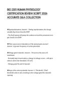 BIO 2301 HUMAN PHYSIOLOGY CERTIFICATION REVIEW SCRIPT 2026 ACCURATE Q&A COLLECTION