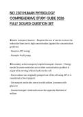BIO 2301 HUMAN PHYSIOLOGY COMPREHENSIVE STUDY GUIDE 2026 FULLY SOLVED QUESTION SET