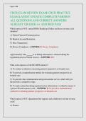 CRCR EXAM REVIEW EXAM&sol; CRCR PRACTICE  EXAM LATEST UPDATE&sol; COMPLETE VERSION  ALL QUESTIONS AND CORRECT ANSWERS  ALREADY GRADED A&plus; ASSURED PASS