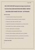 WGU D345 NURS 6438 Psychopharmacology Comprehensive Final OA ACTUAL EXAM QUESTIONS AND CORRECT VERIFIED SOLUTIONS LATEST UPDATE THIS YEAR &ndash; JUST RELEASED