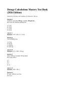 Dosage Calculations Mastery Test Bank &lpar;2026 Edition&rpar; &vert; 100 Questions & Answers &vert; Nursing Math&comma; IV Flow Rates&comma; Medication Calculations &vert; NCLEX-Style Practice