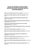 ISO 9001&colon;2015 INTERNAL AUDITOR COURSE FINAL TEST 2026 QUESTIONS WITH CORRECT ANSWERS GRADED A&plus;