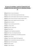 ISO 9001&colon;2015 INTERNAL AUDITOR COURSE ACTUAL EXAM PAPER 2026 QUESTIONS WITH ANSWERS GRADED A&plus;