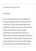 Florida Health and Life Insurance ACTUAL EXAM LATEST UPDATE THIS YEAR QUESTIONS AN DETAILED ANSWERS&lowbar;compressed