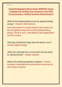 Dental Radiography Review Exam 2026&sol;2027 Actual  Complete Real Verified Exam Questions with 100&percnt;  Correct Answers &vert; Verified Answers&vert; Newest Exam&excl;&excl;&excl;