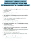 HUNTERS SAFETY QUIZ WITH COMPLETE SOLUTION&lpar;FULL PACKAGE ACTUAL EXAM PAPER 2026 QUESTIONS WITH ANSWERS GRADED A&plus;