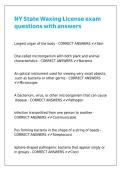 NY State Waxing License exam questions with answers&comma;