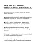 MGMT 311 ACTUAL PAPER 2026 QUESTIONS WITH SOLUTIONS GRADED A&plus;
