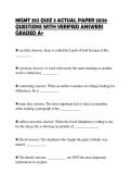 MGMT 352 QUIZ 3 ACTUAL PAPER 2026 QUESTIONS WITH VERIFIED ANSWERS GRADED A&plus;