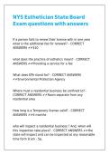 NYS Esthetician State Board Exam questions with answers