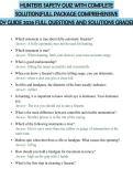 HUNTERS SAFETY QUIZ WITH COMPLETE SOLUTION&lpar;FULL PACKAGE COMPREHENSIVE DY GUIDE 2026 FULL QUESTIONS AND SOLUTIONS GRADED A&plus;