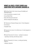 MGMT 352 QUIZ 3 STUDY GUIDE 2026 QUESTIONS WITH ANSWERS GRADED A&plus;