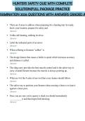 HUNTERS SAFETY QUIZ WITH COMPLETE SOLUTION&lpar;FULL PACKAGE PRACTICE XAMINATION 2026 QUESTIONS WITH ANSWERS GRADED A