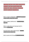 OREGON TATTOO TEST PREP EXAM WITH CORRECT ACTUAL QUESTIONS AND CORRECTLY WELL DEFINED ANSWERS LATEST ALREADY GRADED A&plus;