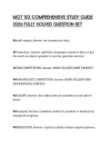 MGT 103 COMPREHENSIVE STUDY GUIDE 2026 FULLY SOLVED QUESTION SET