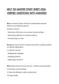 MGT 103 MASTER STUDY SHEET 2026 VERIFIED QUESTIONS WITH ANSWERS